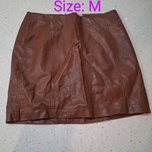 Brown Leather Skirt